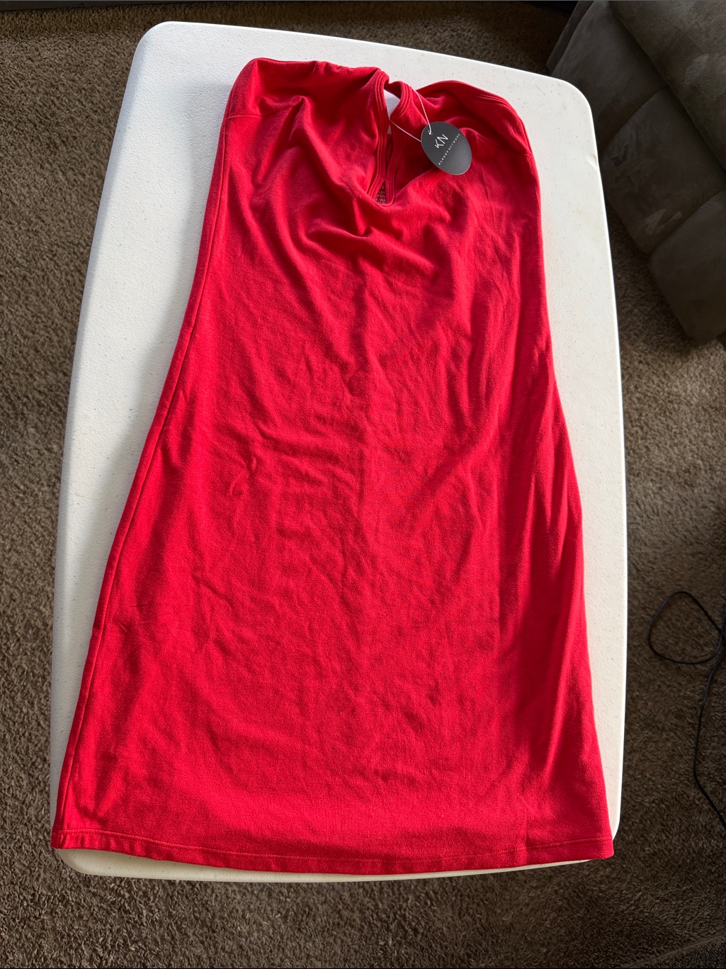 Klassy Network Strapless Red Tube Dress